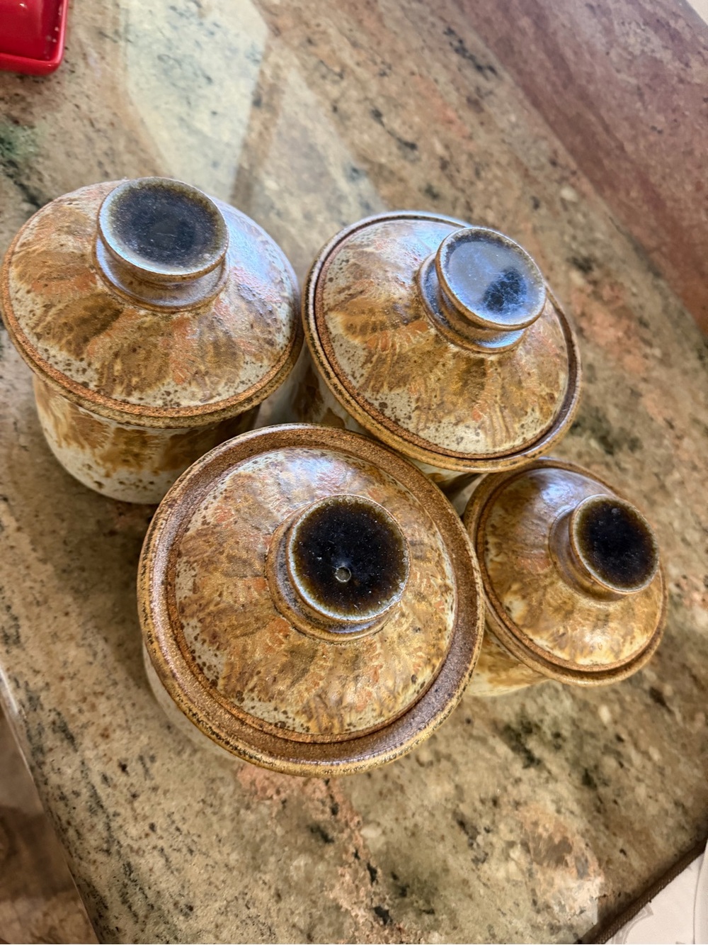 Rustic Brown Glazed Ceramic Lidded Jar - Home Art